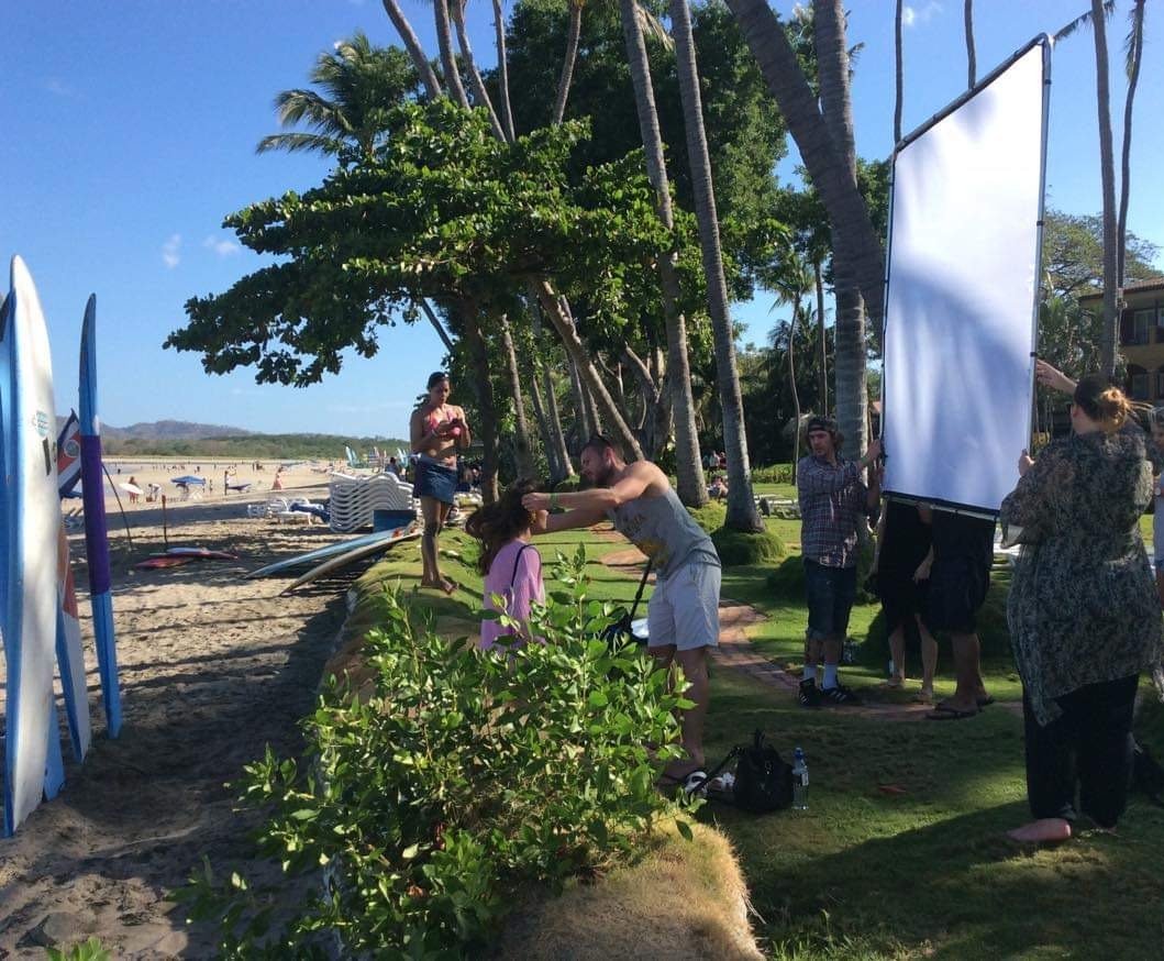 Fashion swimwear shoot on the coast